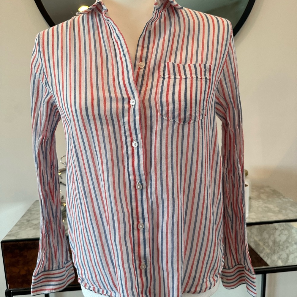 Banana Republic Striped Linen Button-Up Shirt
